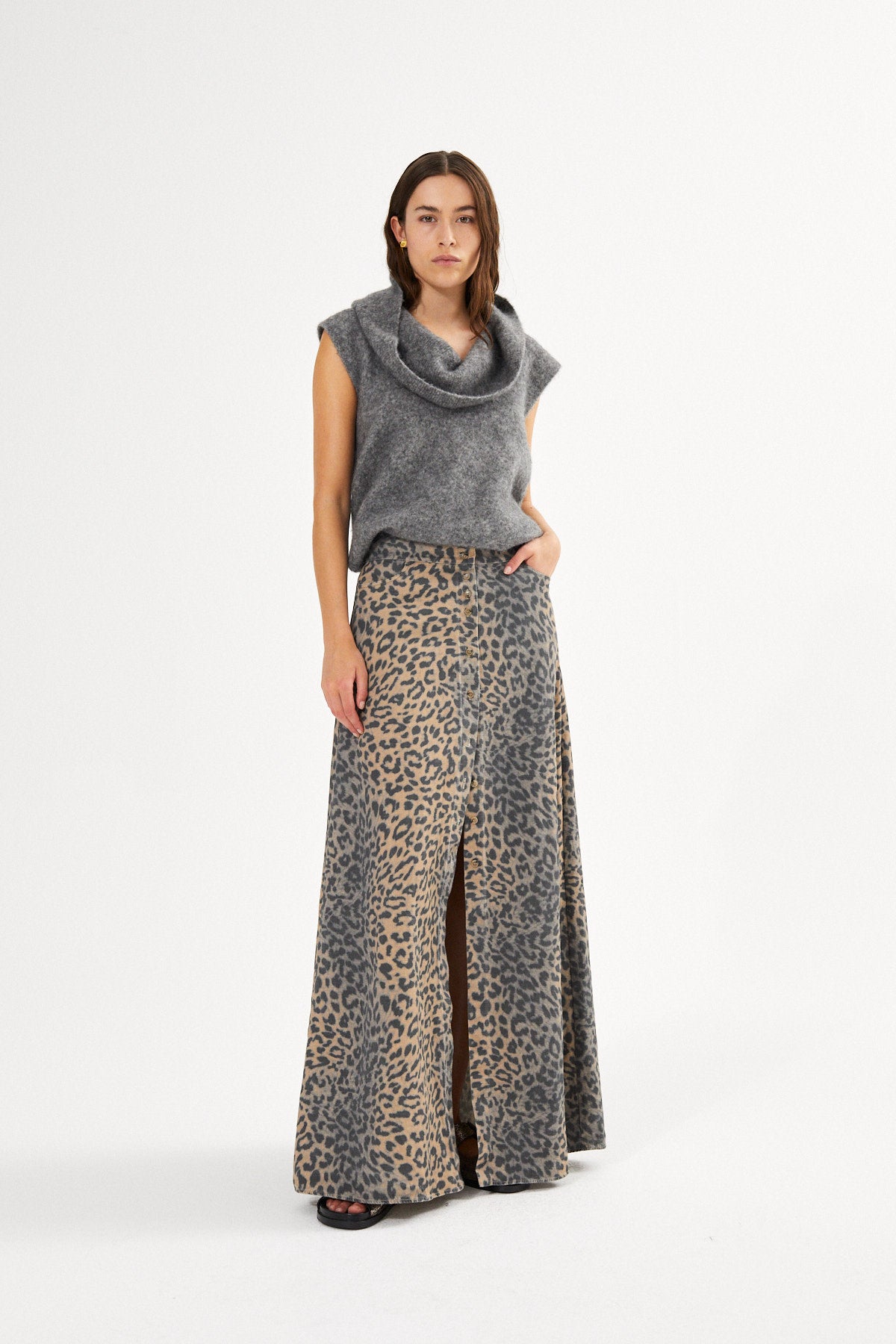 Soft knit vest - Biak I Grey melange