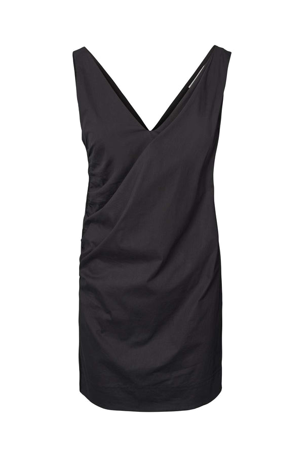 Papery V-neck dress - Behani I Black