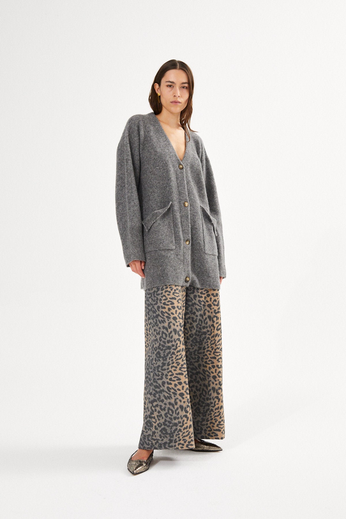 Leopard print wide leg pants - Inja I Leopard