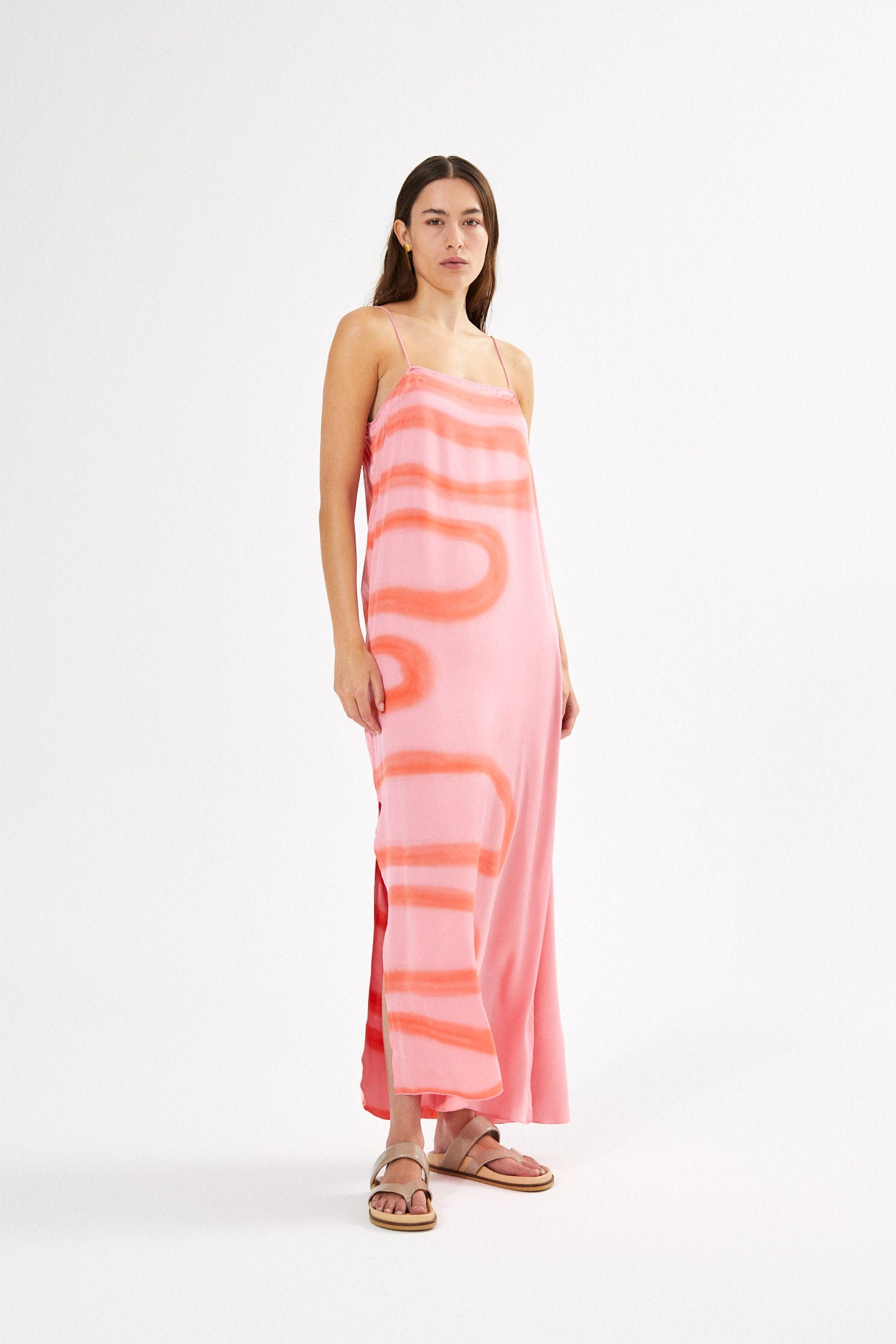 Fluid camisole dress - Laurette I Flamingo combo