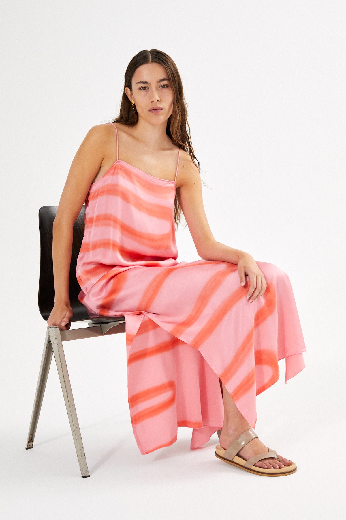 Fluid camisole dress - Laurette I Aloe vera combo
