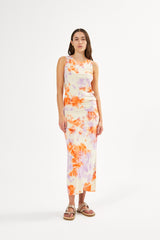 Fusion long tank dress - Niara I Lemon combo