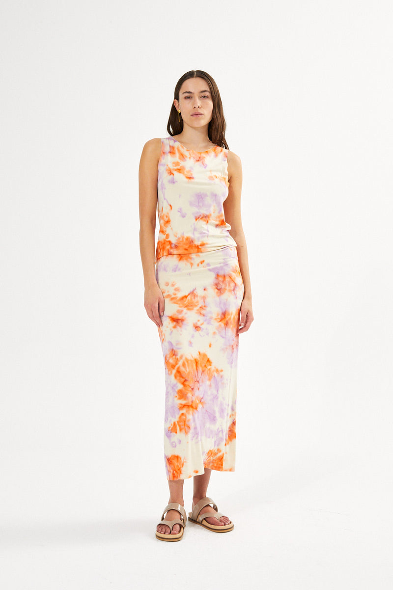 Fusion long tank dress - Niara I Lemon combo