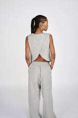 Favour - Drapy tailoring vest I Grey melange