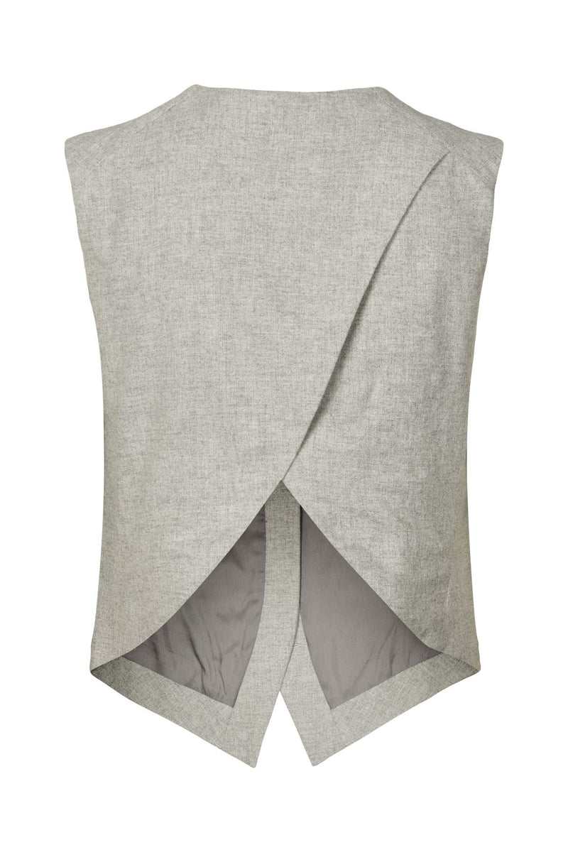 Favour - Drapy tailoring vest I Grey melange