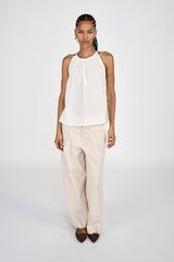 Hoda - Cotton halter top I Black