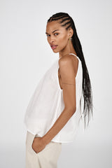 Hoda - Cotton halter top I Black