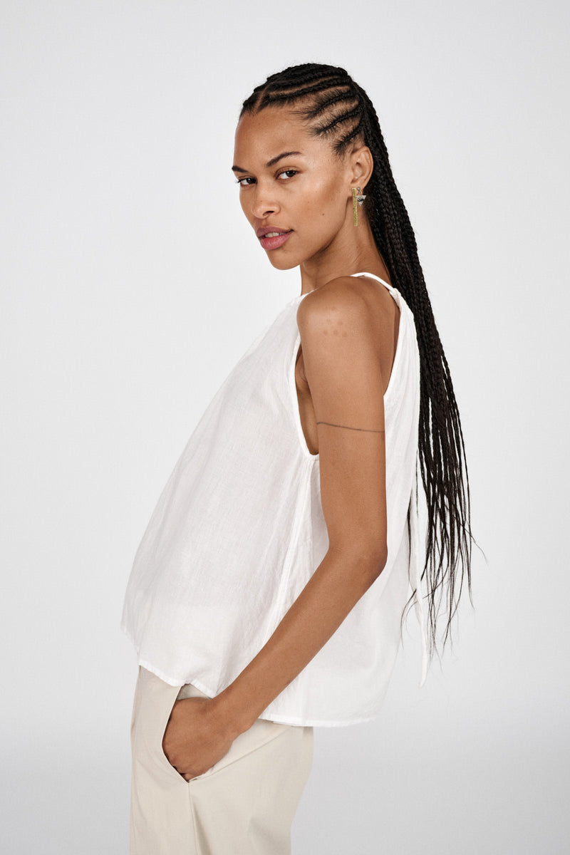 Hoda - Cotton halter top I Black