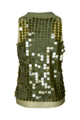 Lilos - Clover sequins tank top I Army Green