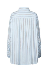 Bobbies - Reverse stripe oversized shirt I Blue pyjama stripe