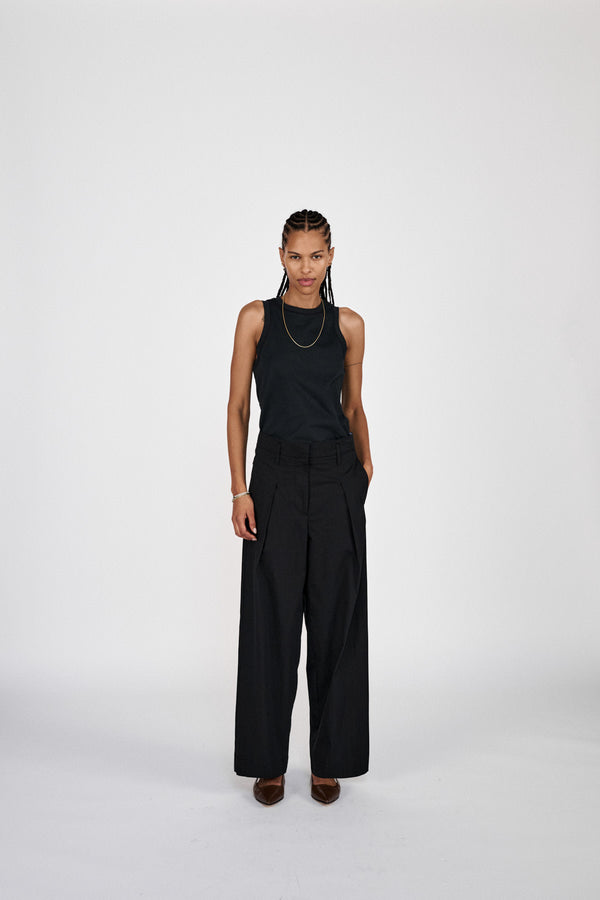Johnny - Pima jersey tank top I Pirate black