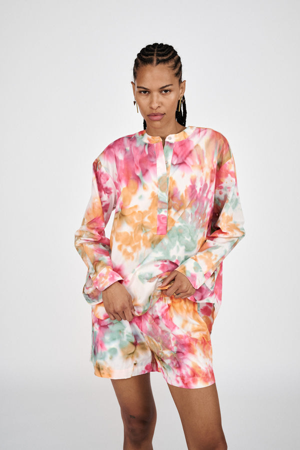 Lania - Abstract cotton shorts I Rainbow combo