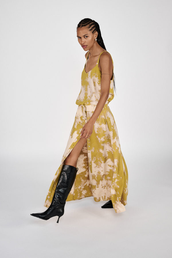 Natja - Misty button skirt I Golden mustard combo