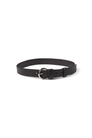 Gerly - Leather slim belt I Black