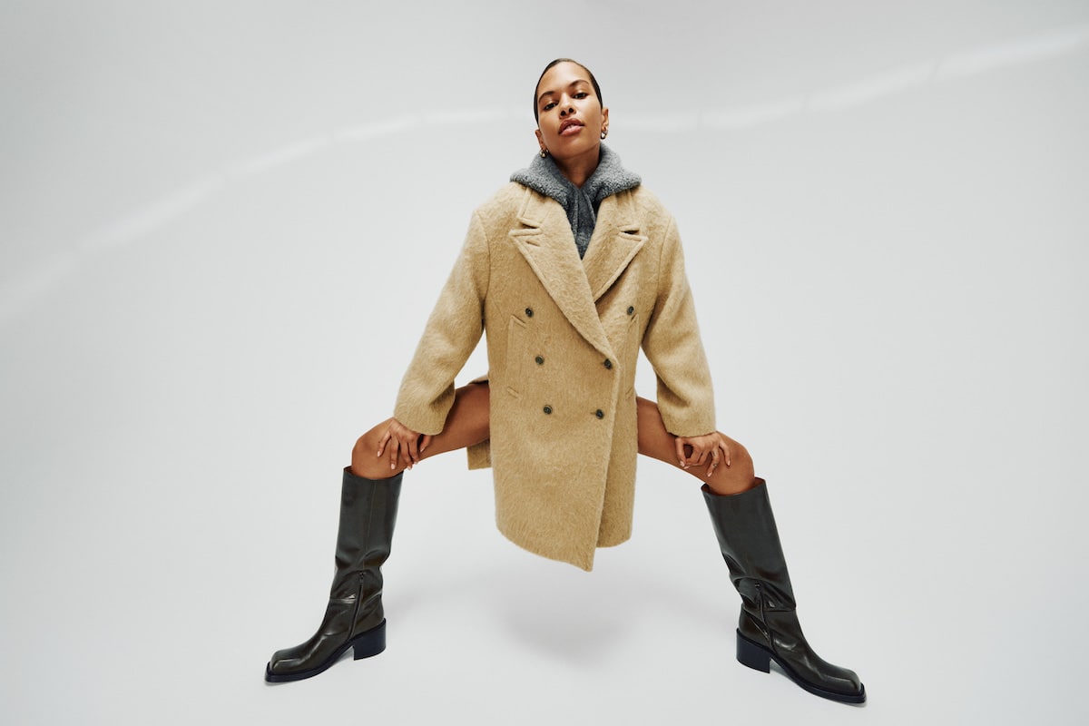 Leanna - Fuzzy oversized coat I Grey melange