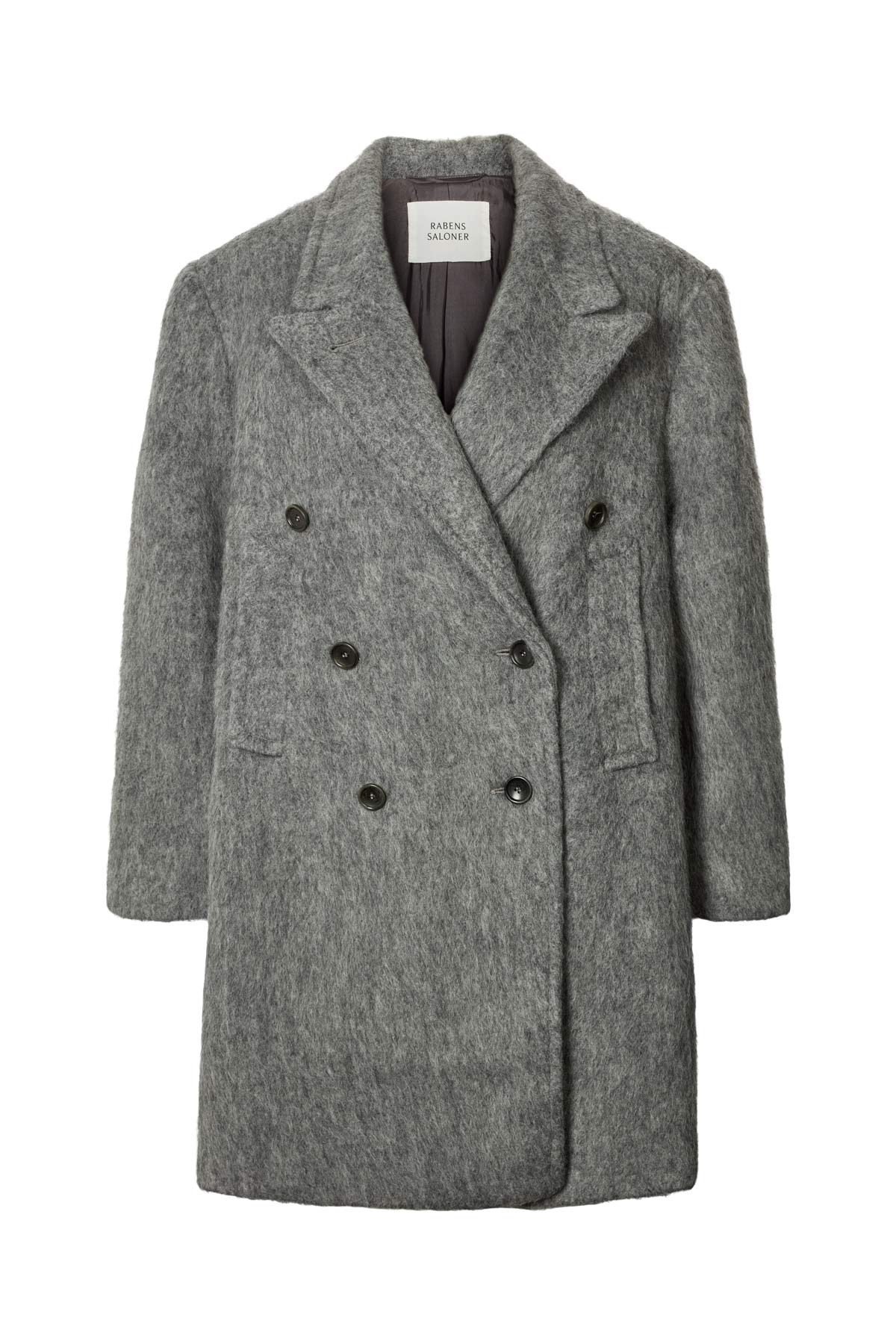 Leanna - Fuzzy oversized coat I Grey melange