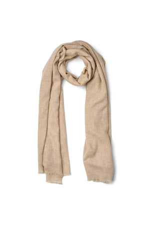Wool cash scarf - Caroliva I Oatmeal melange