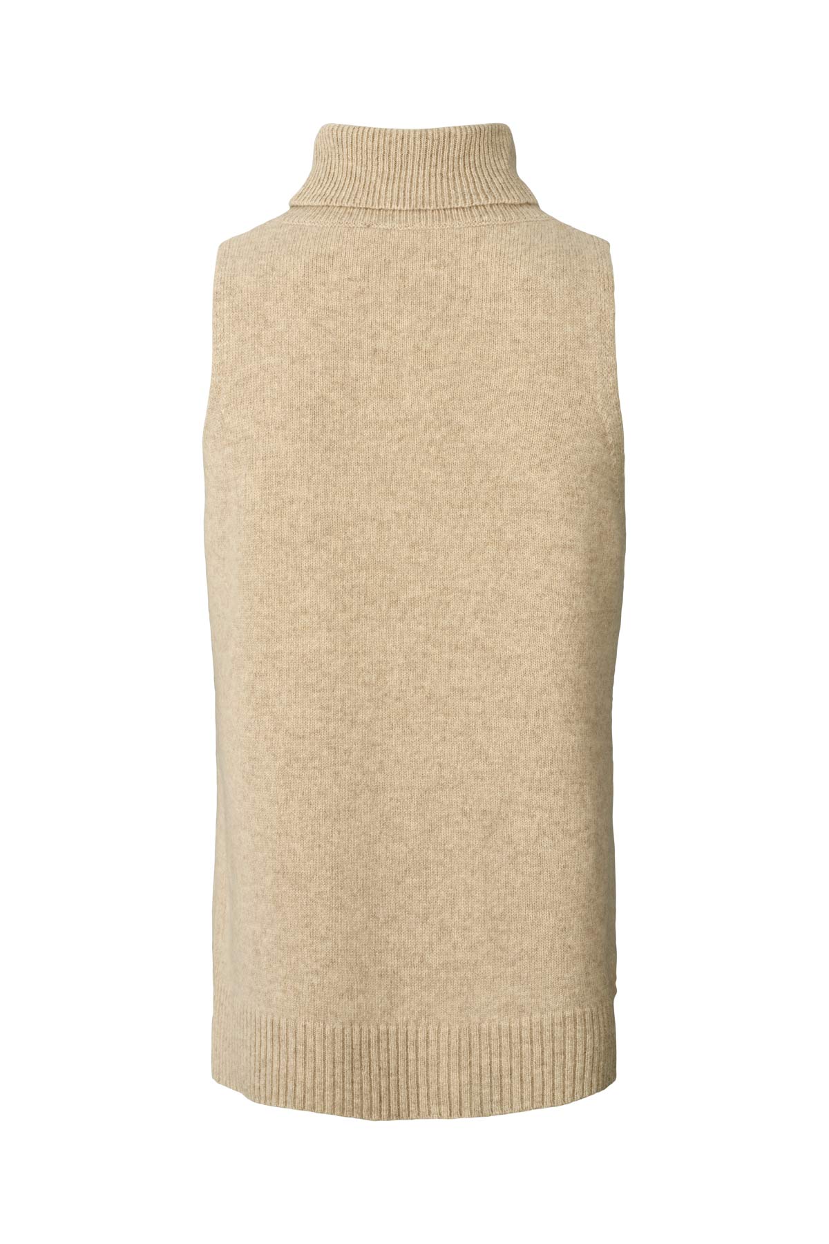 Diara - Pure wool funnel halter top I Oatmeal