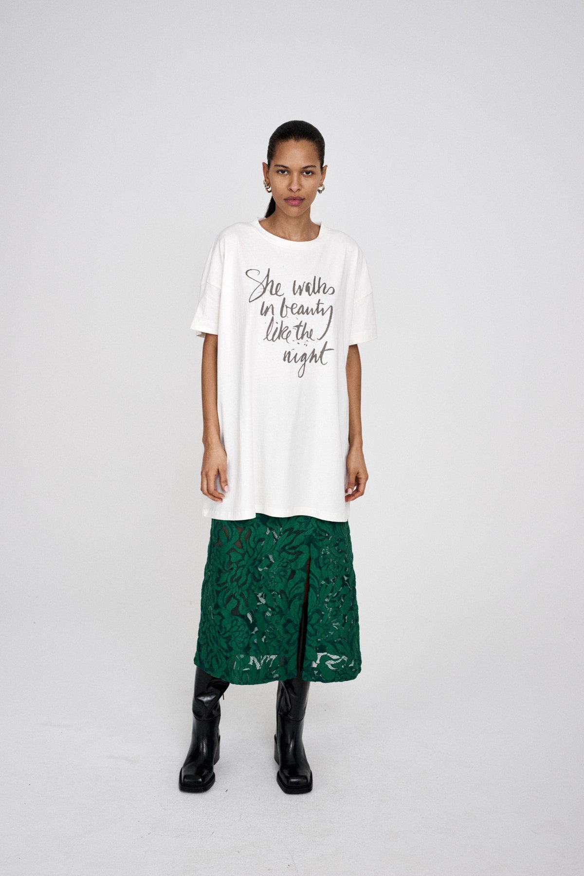 Fauna - Orchid lace skirt I Black