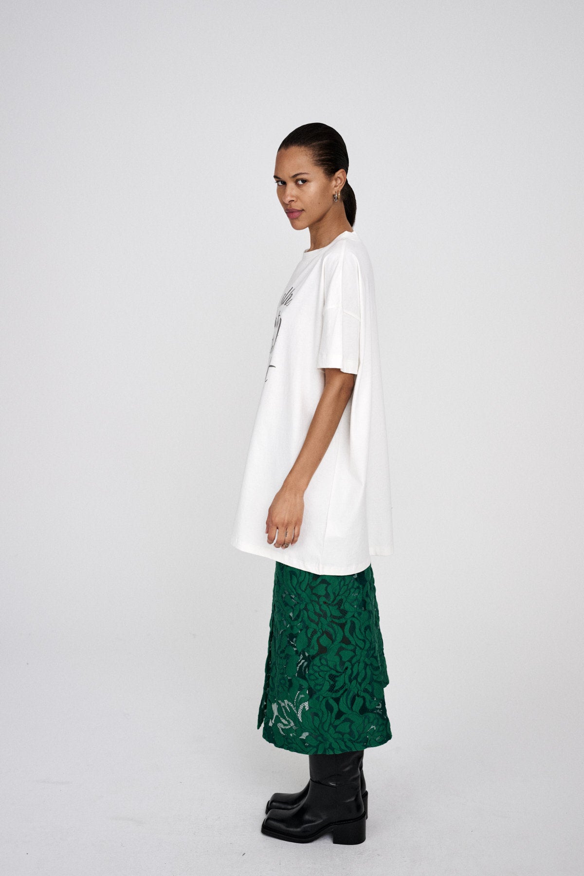 Fauna - Orchid lace skirt I Black
