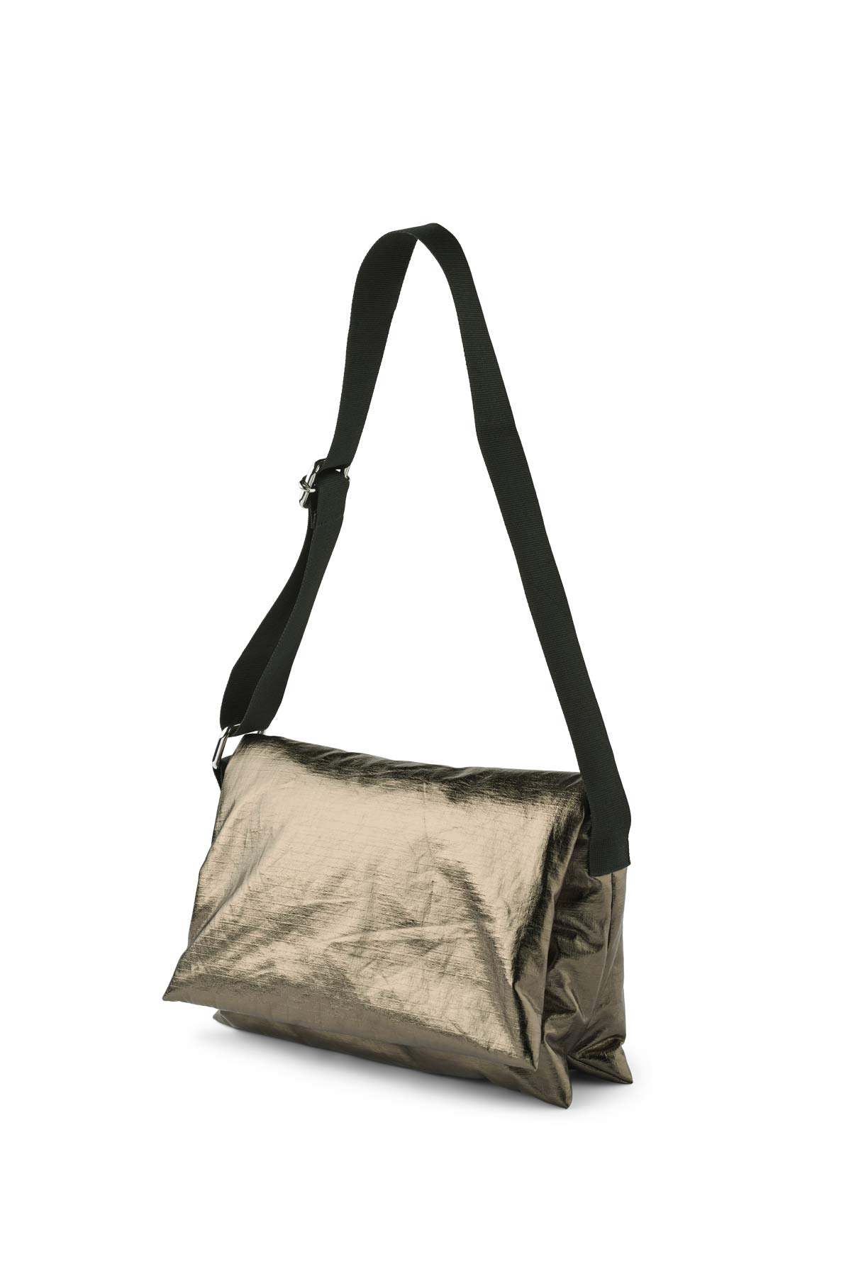 Pallavi - Foiled ripstop clutch I Metallic olive