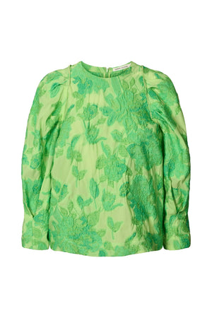 Clipped jacquard blouse - Peyton I Viper green