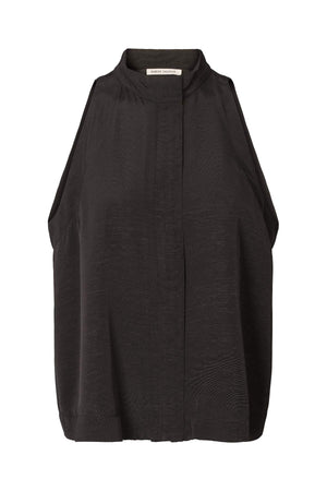 Kaley - Grossgrain halter top I Black