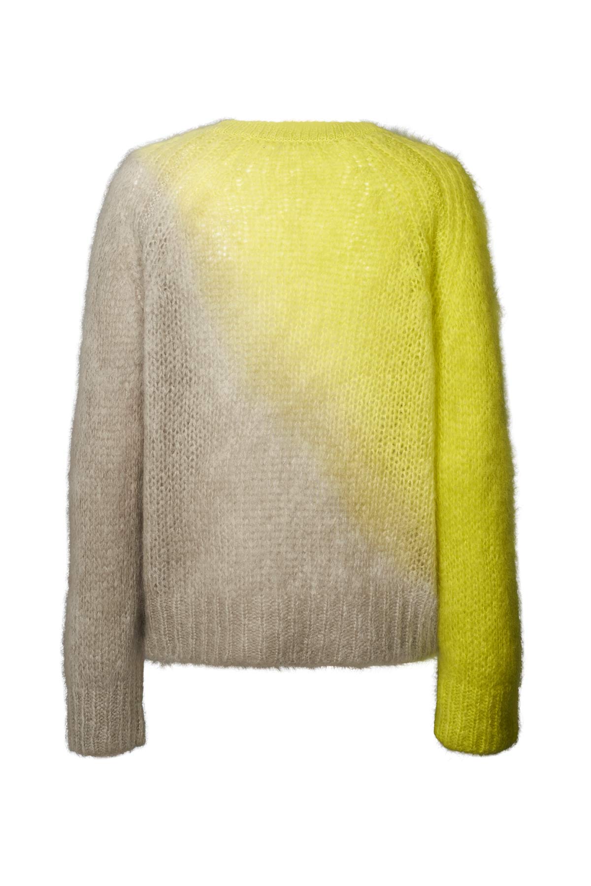 Jasmin - Cross dye boxy sweater I Limeade pelican combo