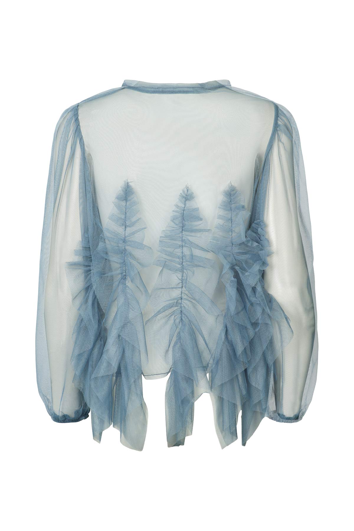 Gida - Frilly tulle shirt I Dusty blue
