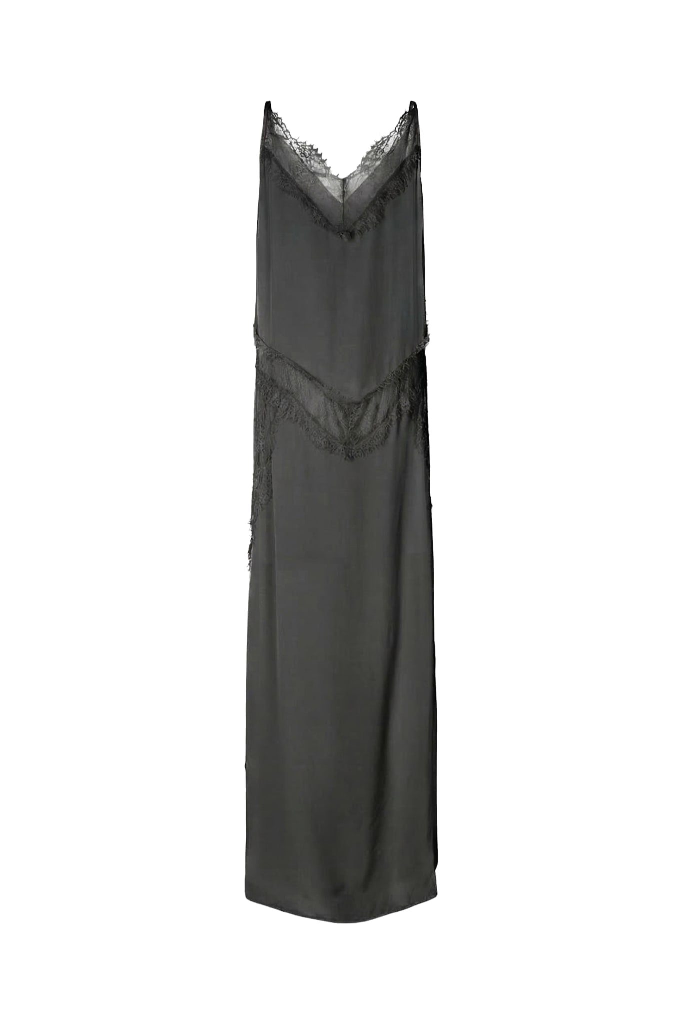 Lilou - Sheer lace panelled dress I Faded black