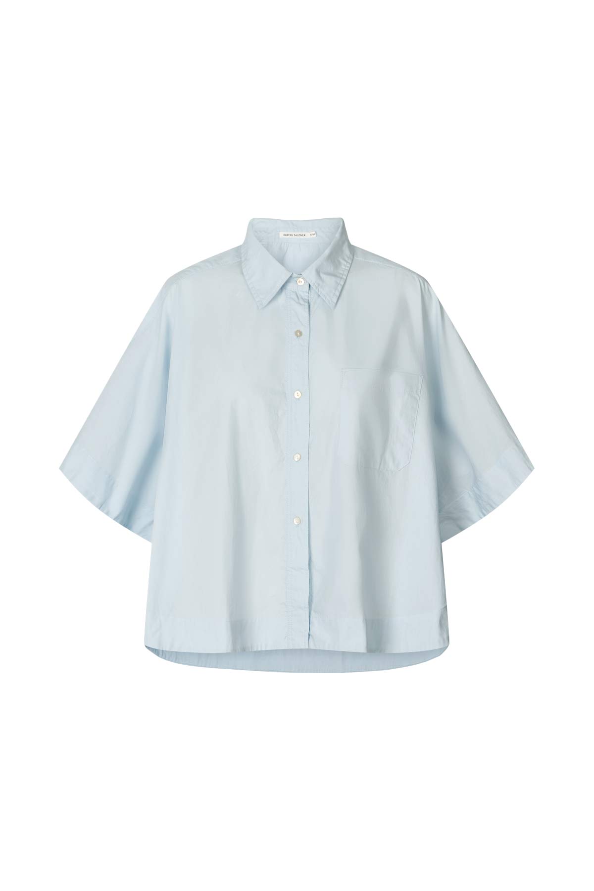 Berte - Poplin curved hem shirt I Light blue