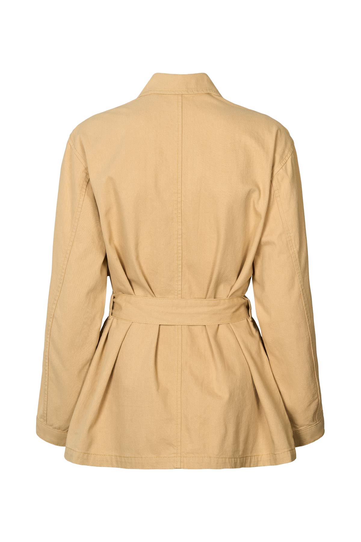 Sienna - Texture canvas belted jacket I Sand