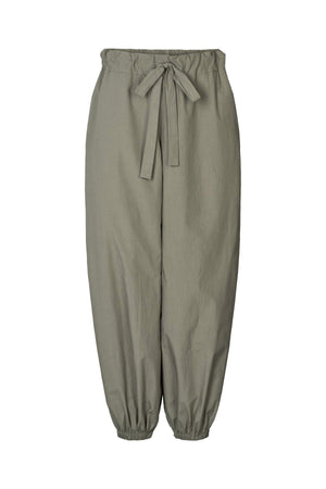 Iridi - Poplin gathered pants I Asphalt