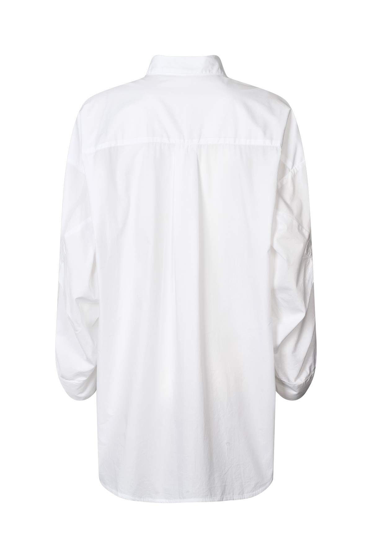 Susan - Poplin twist cuff OS shirt I White