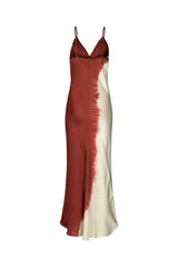 Coastal ruched bust bias dress - Gyta I Burgundy chalk combo