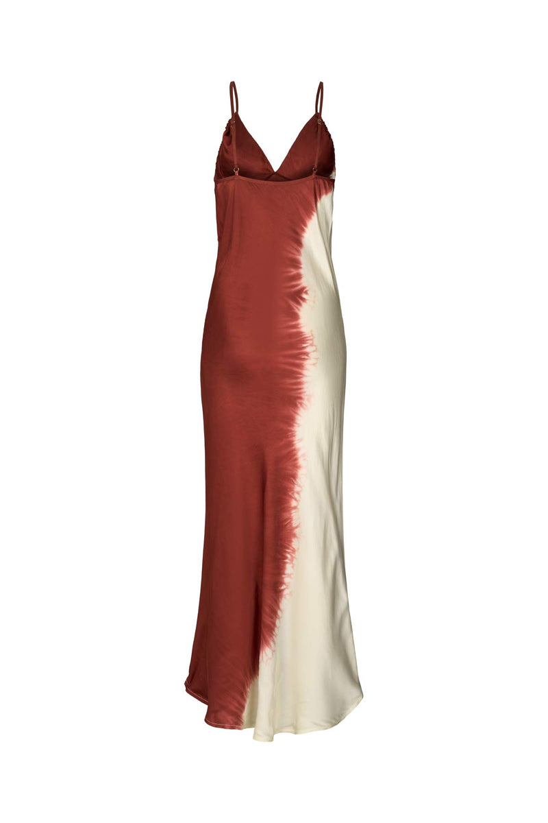 Coastal ruched bust bias dress - Gyta I Burgundy chalk combo