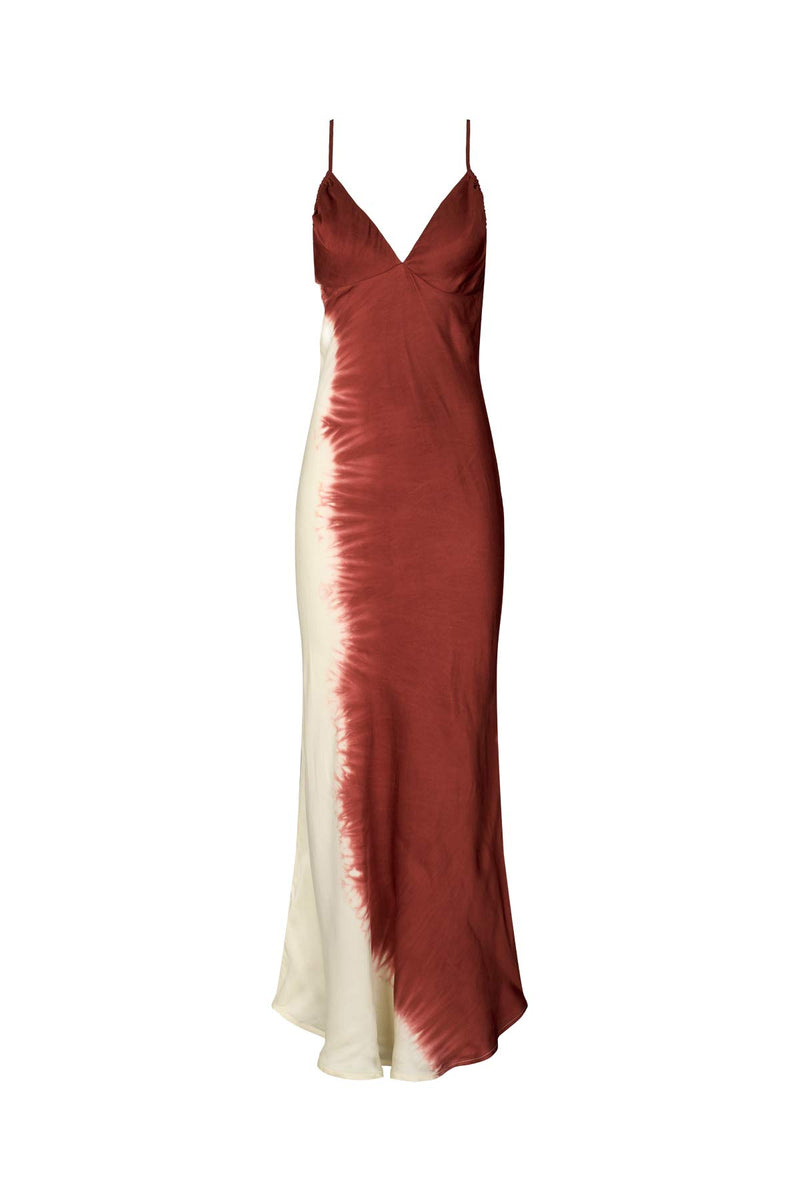 Coastal ruched bust bias dress - Gyta I Burgundy chalk combo