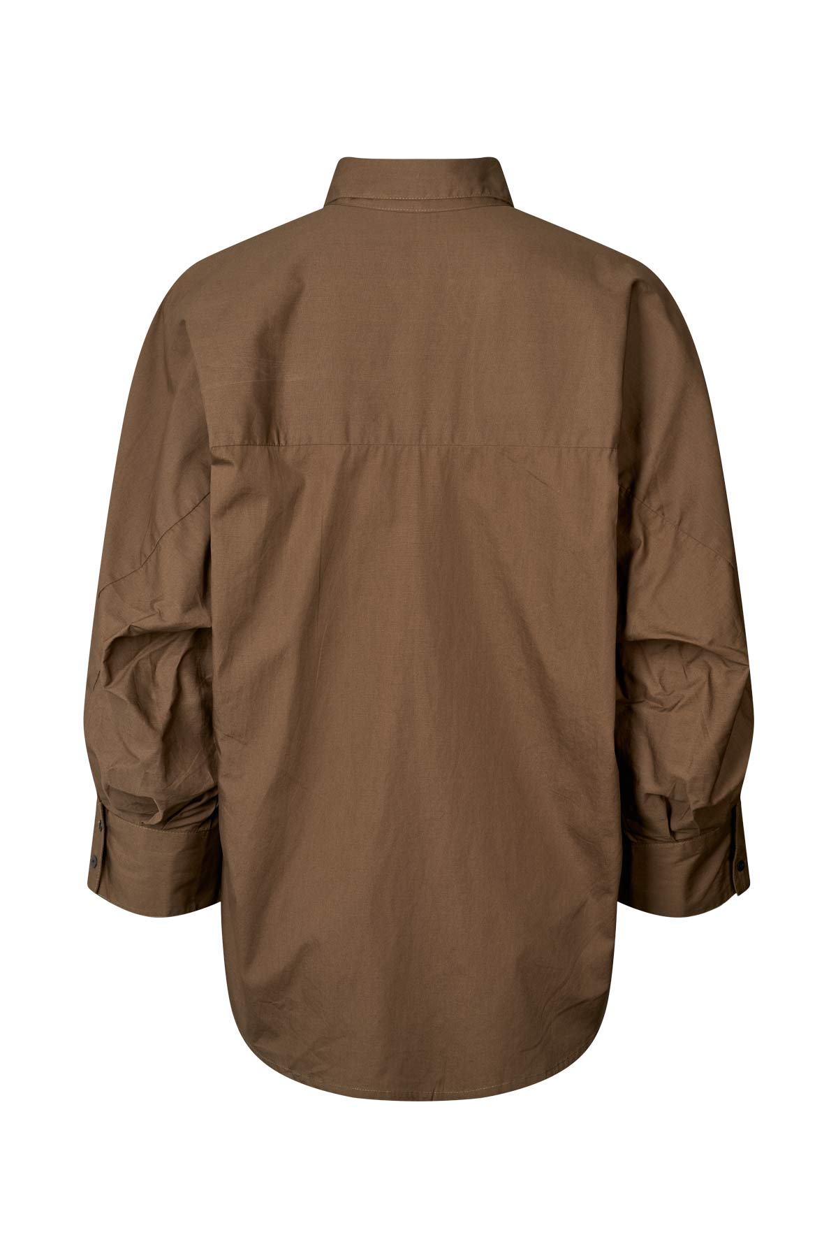 Chloe - Poplin full shirt I Dark brown