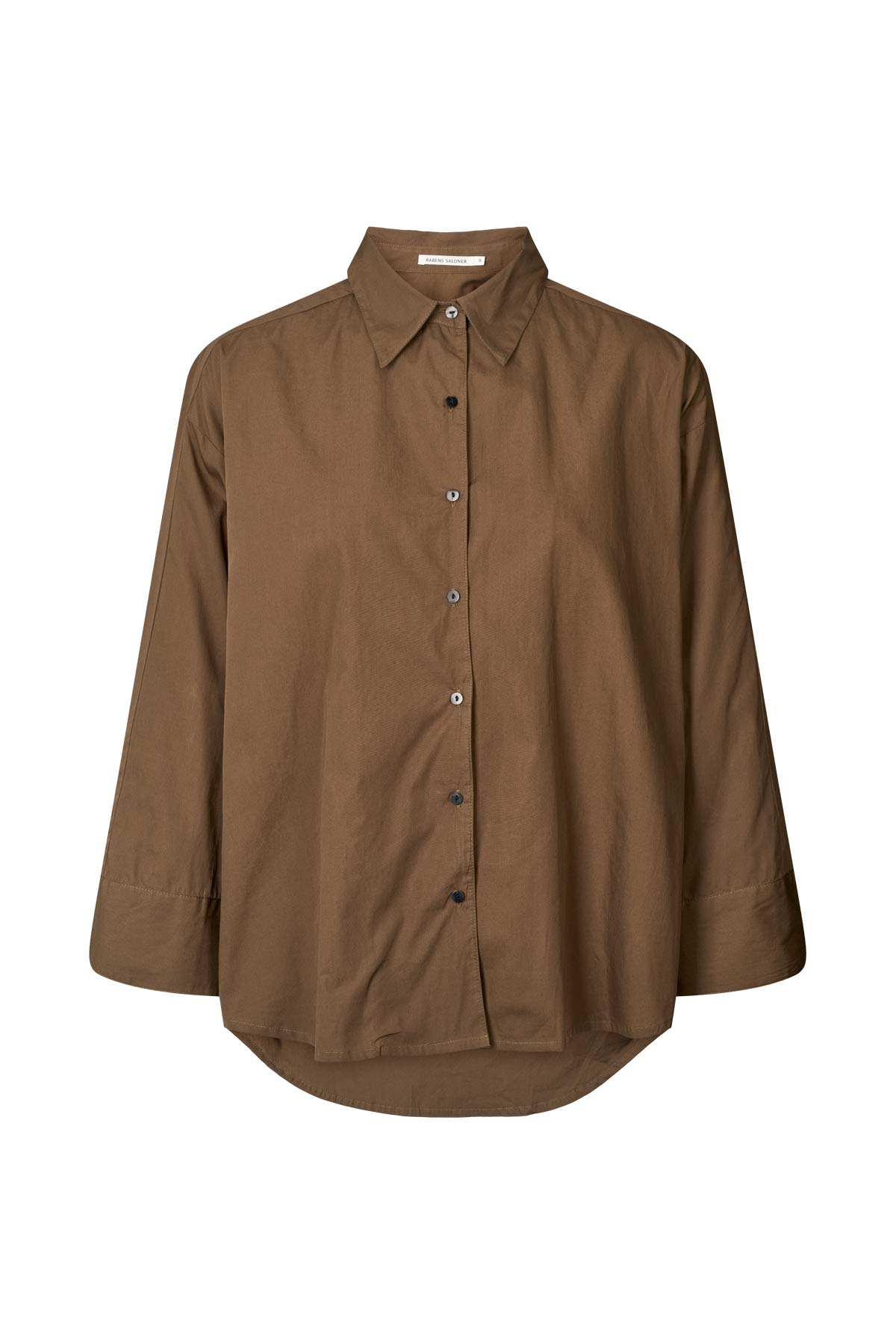 Chloe - Poplin full shirt I Dark brown